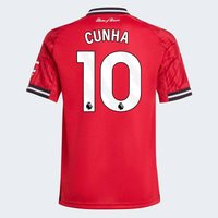 Camisa Adidas Manchester United Home 2026 Juvenil 10 Cunha
