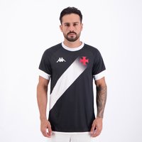 Camisa Kappa Vasco Supporter Graphik Preta e Branca
