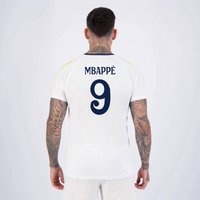 Camisa Real Madrid Mbappe 9 Branca