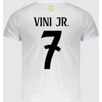 Camisa Real Madrid Soft Juvenil Branca 7 Vini Jr