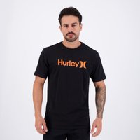 Camiseta Hurley Silk OO Solid Preta e Laranja