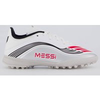 Chuteira Adidas F50 Messi League Society Infantil Branca e Prata