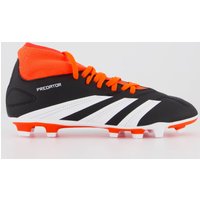 Chuteira Adidas Predator 24 Club Sock FxG Campo Juvenil Preta e Vermelha