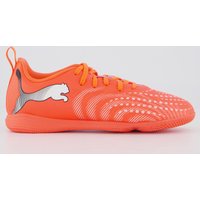 Chuteira Puma Future 9 Play IT Futsal Infantil Laranja e Branca