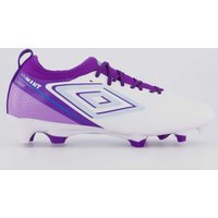 Chuteira Umbro Adamant Top Speed Club Campo Branca e Roxa