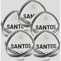 Kit 5 Bolas Santos Estádios 24 Campo Branca e Preta