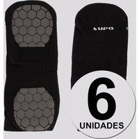 Kit 6 Meias Lupo Performance Antiderrapante Preta