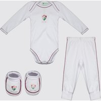 Kit Body Longo Calça e Pantufa Infantil Fluminense