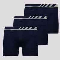 Kit de 3 Cuecas Boxer Lupo Especial Microfibra Marinho