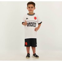 Kit Infantil Kappa Vasco Supporter 2023 Branco e Preto
