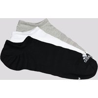 Kit Meia Adidas Sportswear No Show 3 Pares Cinza Branca e Preta