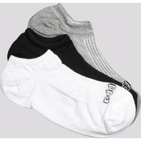 Kit Meia Kappa 3 Pares Super Invisível Branca Cinza e Preta