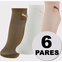 Kit Meias Puma 6 Pares Cano Médio Feminina Rosa e Marrom
