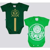 Kit Palmeiras Bodys Shield Verde e Shield Dourado