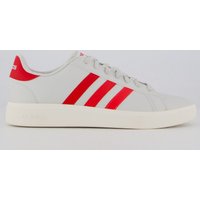 Tênis Adidas Grand Court Base 2.0 Cinza e Vermelho