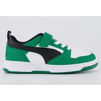 Tênis Puma Rebound V6 LO Juvenil Branco e Verde