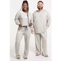Calça Reta Moletom Unissex Estampa Caça Palavras