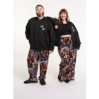 Jaqueta Bomber Unissex Moletom Preta com Patch Cinema