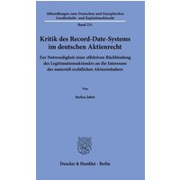 Kritik des Record-Date-Systems im deutschen Aktienrecht.