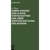 Ueber große und kleine Wirtschaften und über Werthschätzung des Bodens