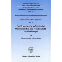 Das Erwerbsrecht auf Aktien bei Optionsanleihen und Wandelschuldverschreibungen.