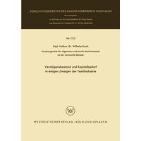 Vermögensbestand und Kapitalbedarf in einigen Zweigen der Textilindustrie