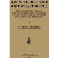 Das Neue Deutsche Wirtschaftsrecht