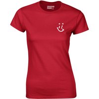 Red T-Shirt With White GP 'Dandy' Smiley Logo (Womens Fit)