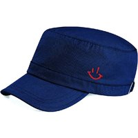 Navy Blue Army Cap with Red GP Smiley Logo (One Size)