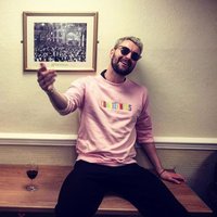Unisex Pastel Pink Sweatshirt With Multi-Coloured Embroidery