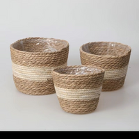 Nordic Grass Woven Pot Living Room Floor To Ceiling Balcony Green Plants Internet Vine Woven Hugging Flower