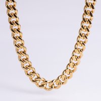 Men's Jewelry Hip Hop Jewelry Stainless Steel Polished Four Sided Grinding Necklace Cuban Chain Necklace