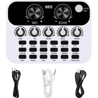 Live Sound Card V8 English Mini Audio Interface Podcast Mixer Suitable For PC Computer Phone Broadcast Recording Effects New