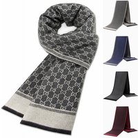 VOOTHOST Men Winter Warm Wool Scarf For Men Cashmere Silk Scarves Casual Plaid Business Male Long Pashmina Shawls Muffler F0054