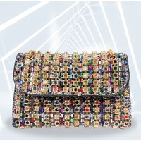 Women's Bags New celebrity crossbody evening bag fashion Diamond-embedded handbag high-grade exquisite square women's clutch