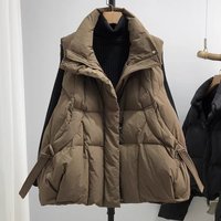 Women’s Thickened Quilted Vest – Oversized & Slimming With Stand Collar (Trendy Layering Essential For Fall/Winter)