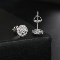 Unisex personality round full diamond earrings for men micro inlaid zircon thread earrings independent station hot hip hop earrings