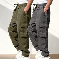 Men's Casual Cargo Pants Summer Outdoor Multi Pocket Versatile Straight Leg Relaxed Straight Leg Fit