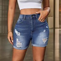 Clothing retro high waist ripped denim shorts stretch jeans clothing summer