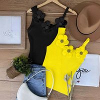 Clothing Hot Selling Suspender Flower Tight Top