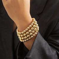 Accessories Punk Style Exaggerated Round Bead Chain Bracelet Hip Hop Trendy Geometric Metal Set Jewelry