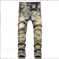 Clothing Style Slim Fit Stretch Jeans Ripped Trendy Versatile Retro Denim Pants Midweight Cotton Long Skinny