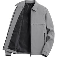 Men's Clothing manufacturers spring and autumn new middle aged and elderly thin coat lapel solid color zipper men's jacket one piece dropshipping