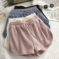 Waffle Sports Shorts Summer 2023 Korean Version Loose High Waisted Home Wide Leg Hot Pants External Wear
