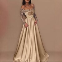 2026 European American Cross border Banquet Long sleeve Elegant Hostess Evening Dress Sequins