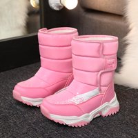 Cross-border supply children's snow boots medium and large children's winter fleece-lined warm cotton shoes multi-color camouflage high-top cotton chi