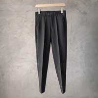 Pantalones chinos para hombre de baja estatura: pantalones casuales de negocios, elásticos y cómodos con cinturón, pantalones de vestir ajustados