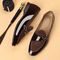 Square Toe Casual Loafers Side Buckle Professional & Stylish Footwear Business & Leisure