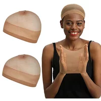 Wig Cap Making 2pcs Pack Stretchable Elastic Hair Net Snood Wig Cap