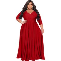 Clothing Supply Large Fat Solid V Neck Sexy